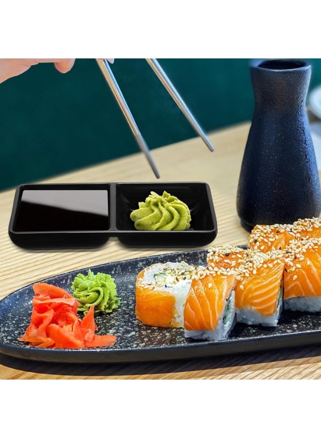 Two-Compartment Sauce Bowls – Divided Soy Sauce Dishes for Sushi, Condiments, Dips, Fondue & Party Trays – Durable Kitchen & Restaurant Use - Image 2